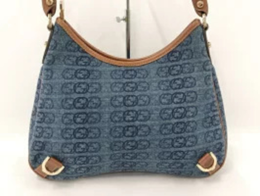 Gucci Denim Shoulder Blue One Hobo Canvas Abbey GG Bag